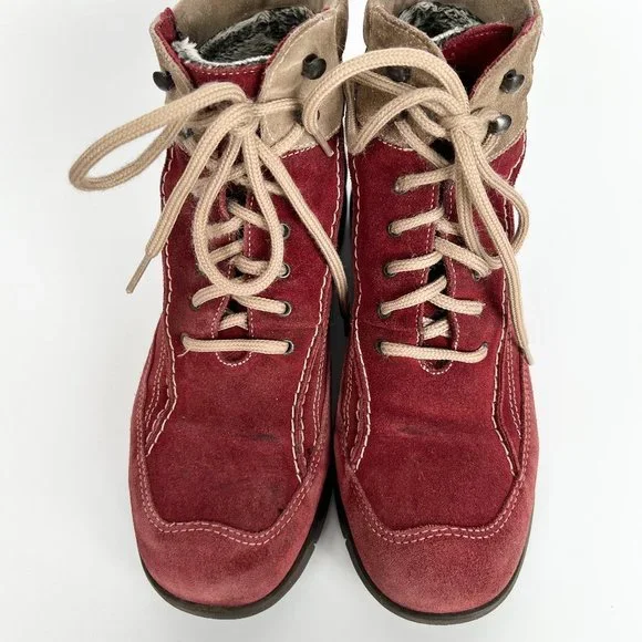 La Canadienne Suede Leather Waterproof Lace up Winter Snow Boots Sneakers Hiking - Picture 4 of 8